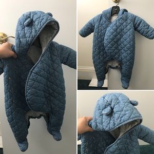 Baby Gap Quilted Overall Denim Chambray Jacket